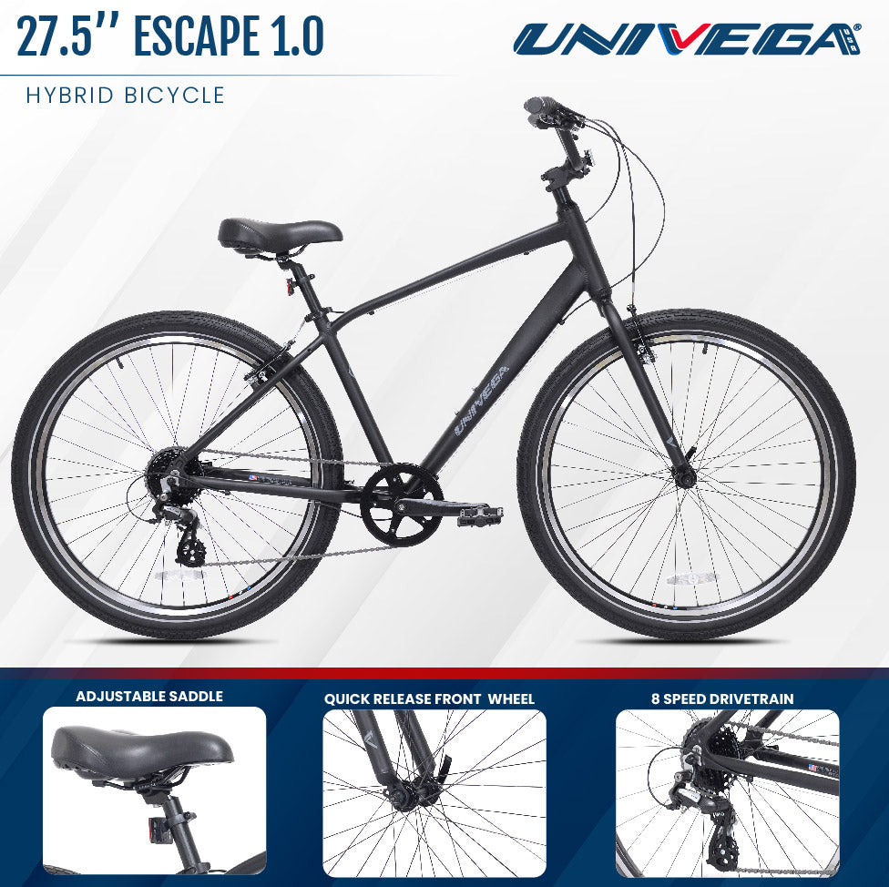 Mendham Bike Co. | Discount Bikes | 27.5" Univega USA Weekend Escape 1.0 Hybrid Bike For Adults 14+