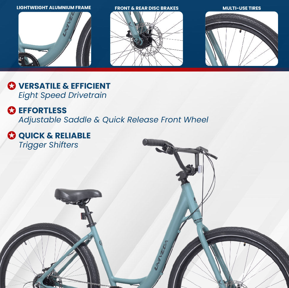 Mendham Bike Co. | Discount Bikes | 27.5" Univega USA Weekend Escape 2.0 Hybrid Bike For Adults 14+