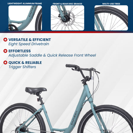 Mendham Bike Co. | Discount Bikes | 27.5" Univega USA Weekend Escape 2.0 Hybrid Bike For Adults 14+