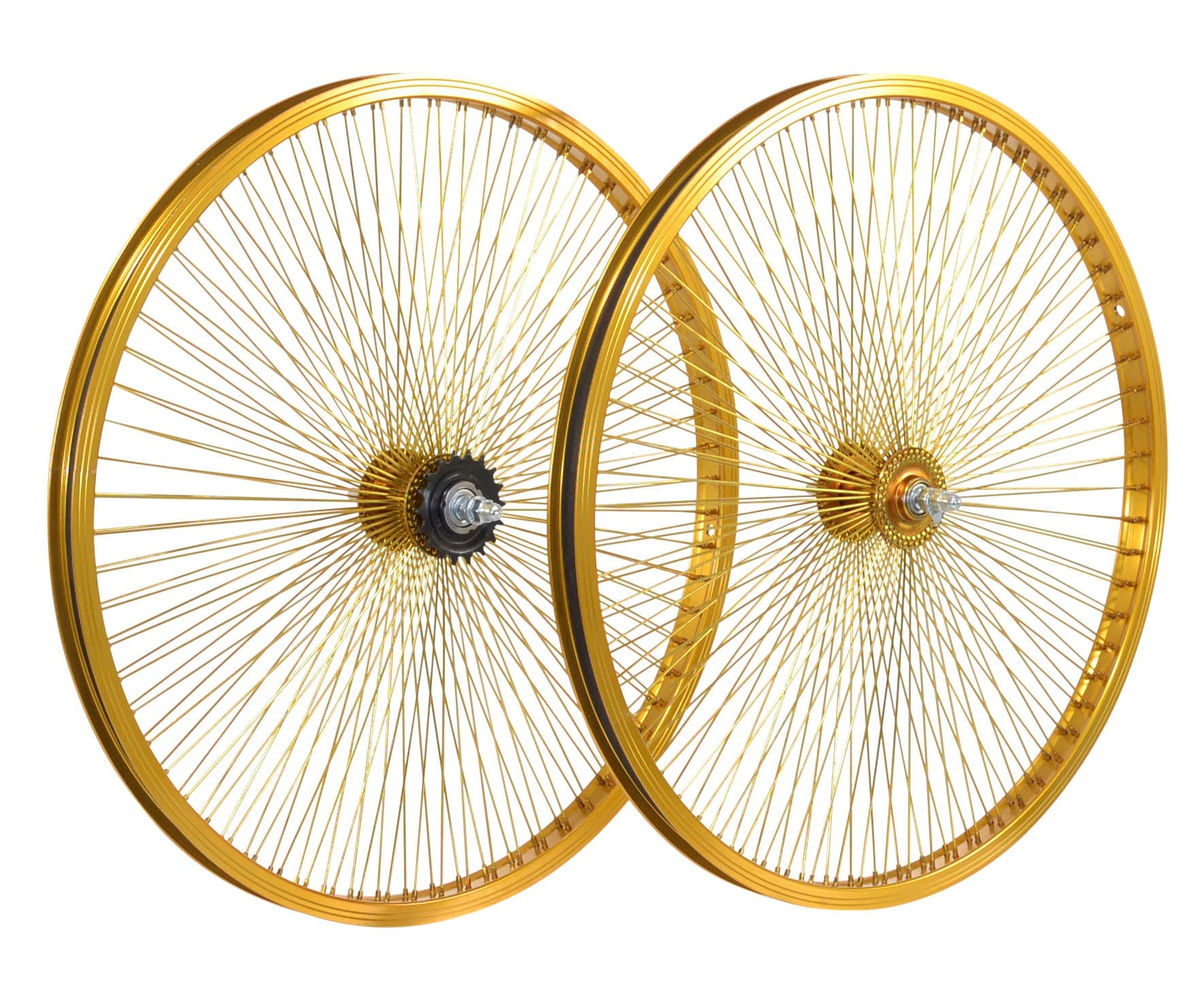 Mendham Bike Co. Discount Bike Parts 26 Gold Bicycle Wheelset Mendham Bicycle Co