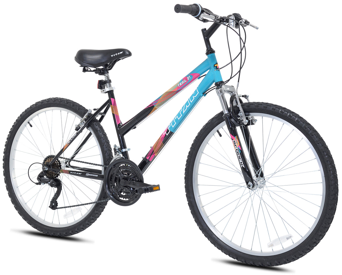 Mendham Bike Co. | Discount Bikes | 26" Titan Trail 21 Step Thru Mountain Bike for Adults Ages 13+