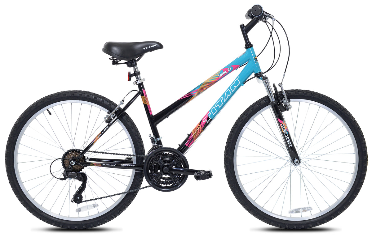 Mendham Bike Co. | Discount Bikes | 26" Titan Trail 21 Step Thru Mountain Bike for Adults Ages 13+