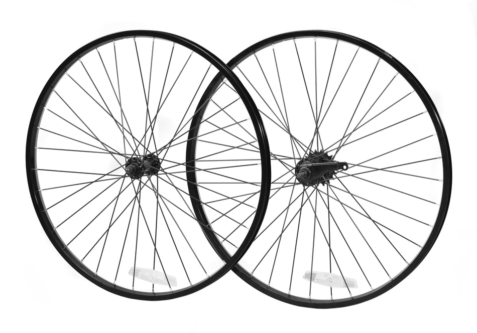ALLOY BICYCLE WHEELSET | BLACK RIM / BLACK SPOKES