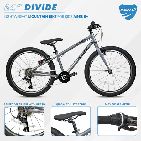 Mendham Bike Co. | Discount Bikes | 24" Kent Divide Mountain Bike for Kids Ages 8+