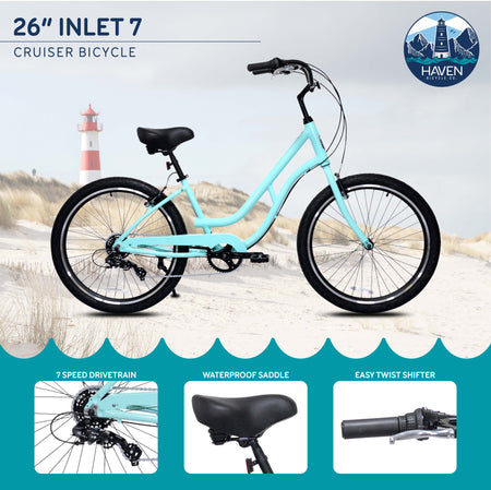 Mendham Bike Co. | Discount Bikes | 26" Haven Inlet 7 Cruiser Bike for Adults Ages 12+