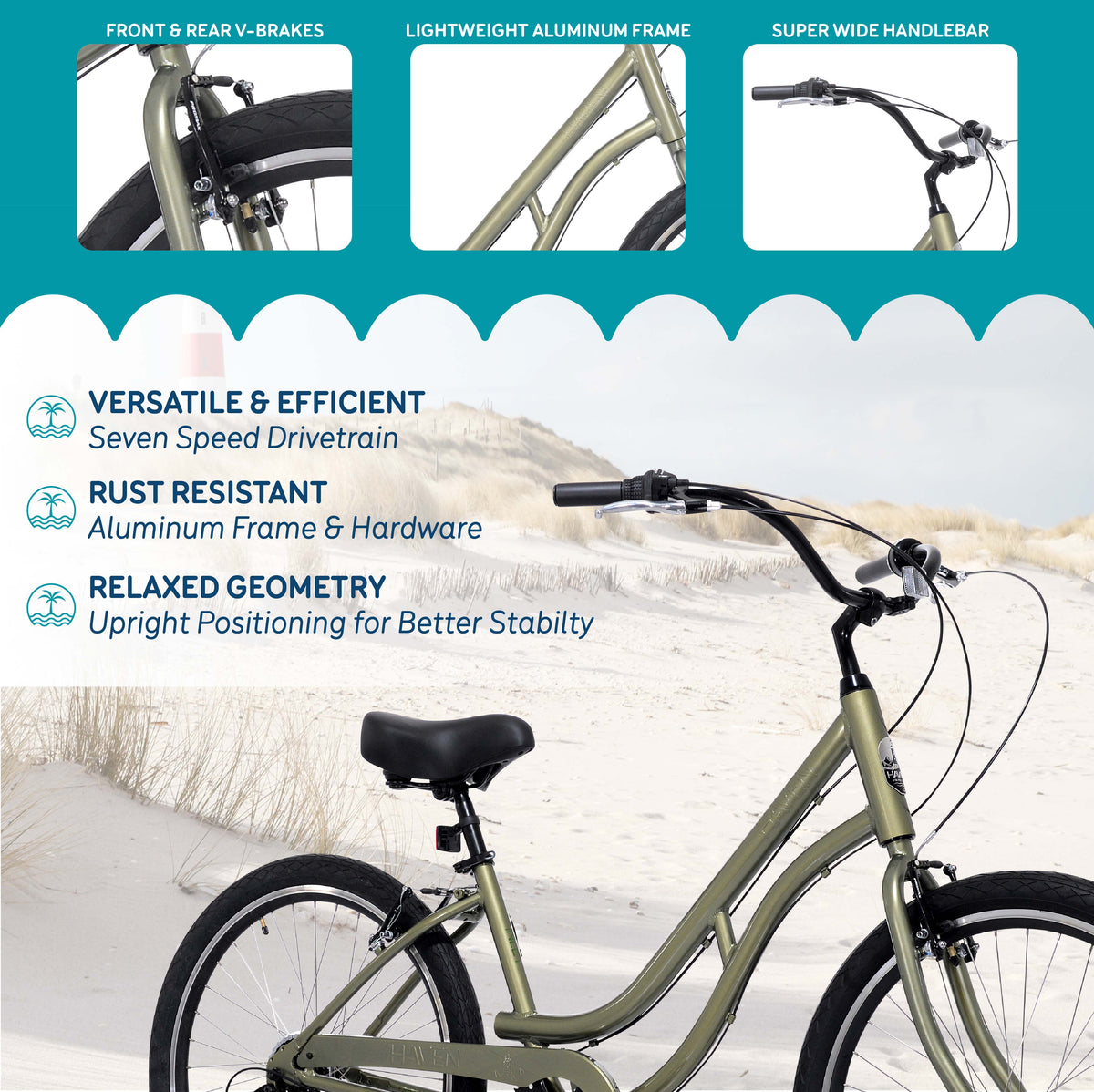 Mendham Bike Co. | Discount Bikes | 26" Haven Inlet 7 Cruiser Bike for Adults Ages 12+