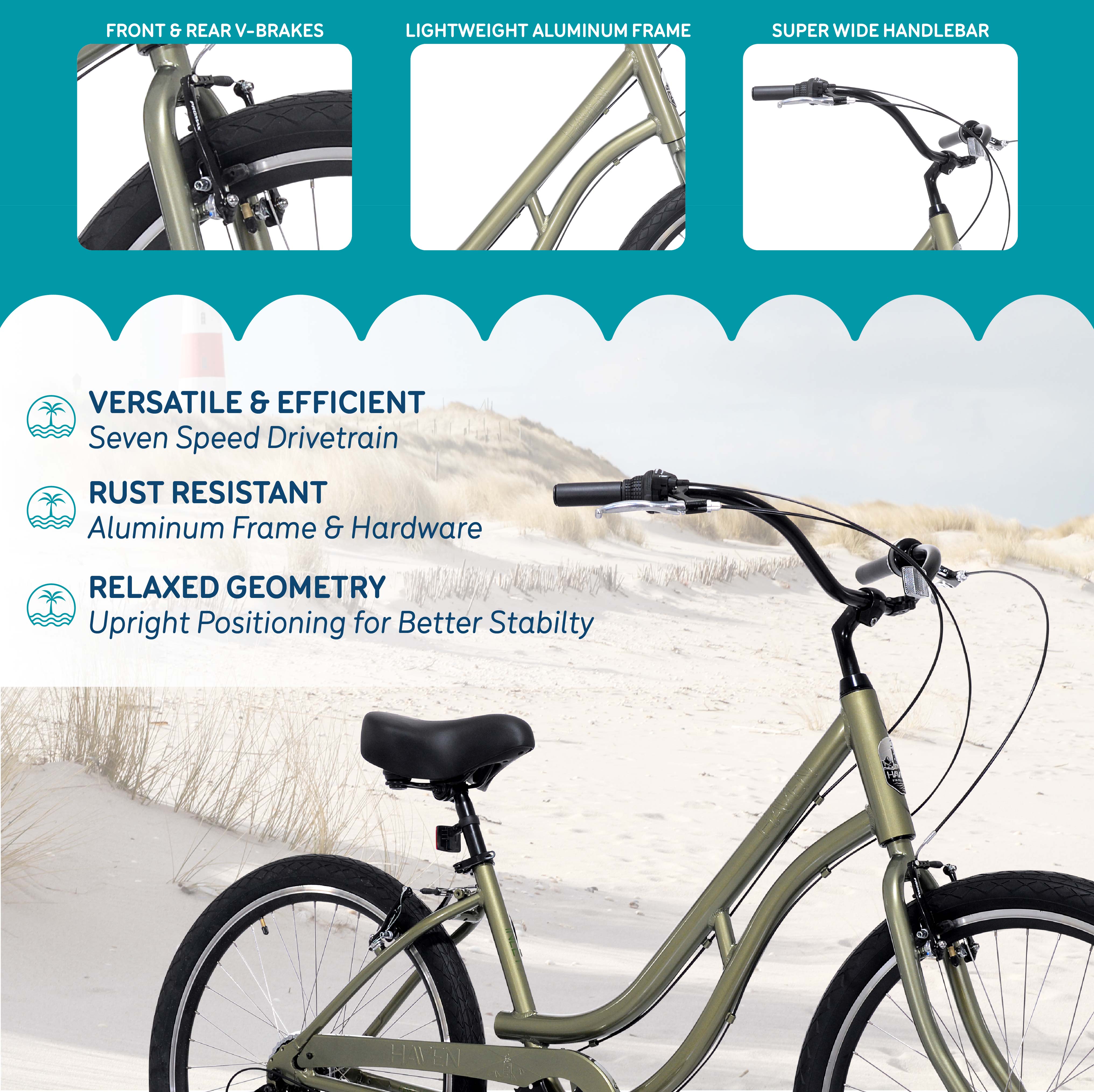Mendham Bike Co. | Discount Bikes | 26" Haven Inlet 7 Cruiser Bike for Adults Ages 12+