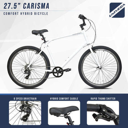 Mendham Bike Co. | Discount Bikes | 27.5" Univega Carisma Men's Comfort Hybrid Bike for Adults Ages 14+
