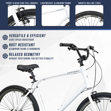 Mendham Bike Co. | Discount Bikes | 27.5" Univega Carisma Men's Comfort Hybrid Bike for Adults Ages 14+