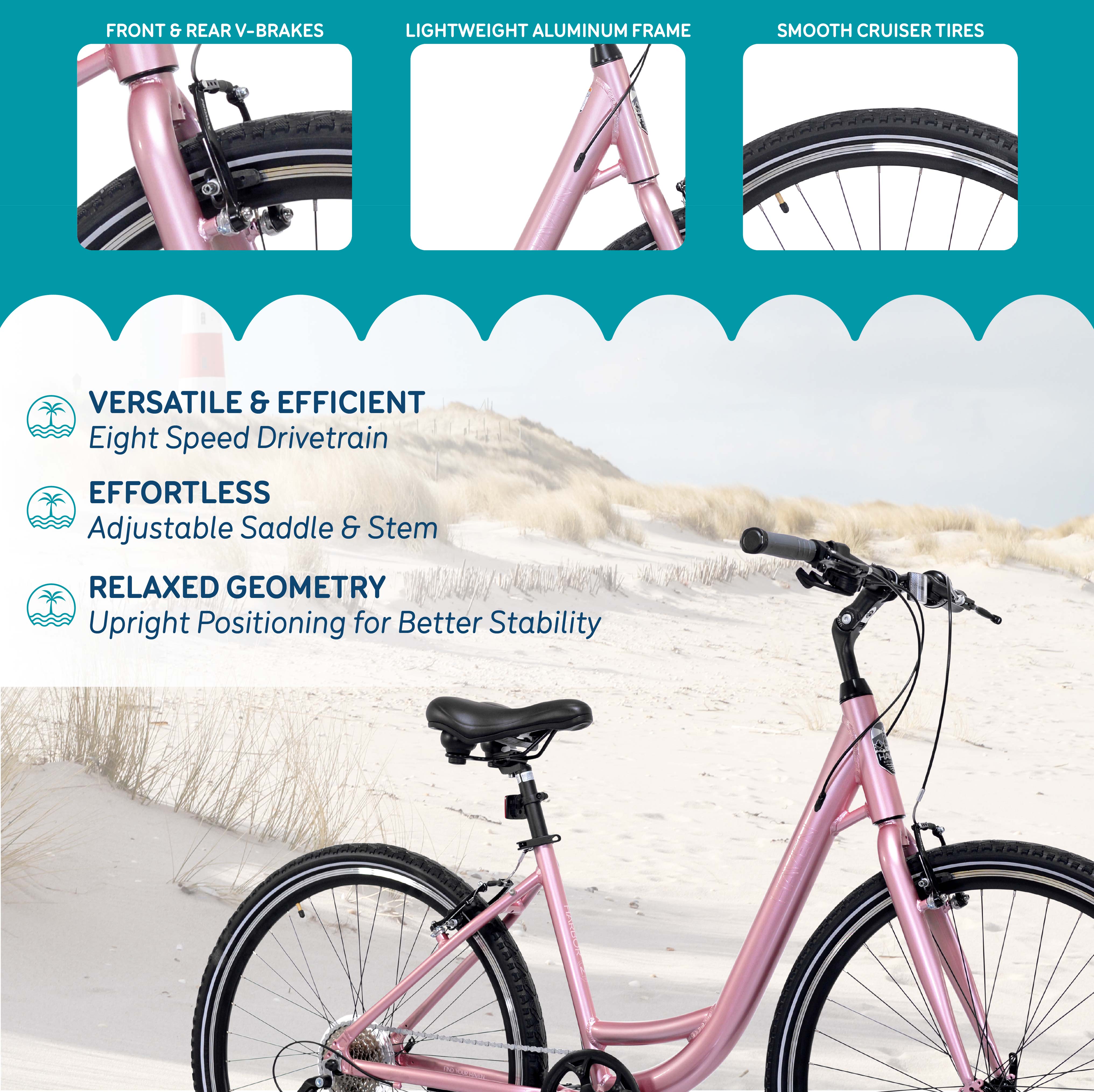 Mendham Bike Co. | Discount Bikes | 700c Haven Harbor 8 Hybrid Bike For Adults 14+