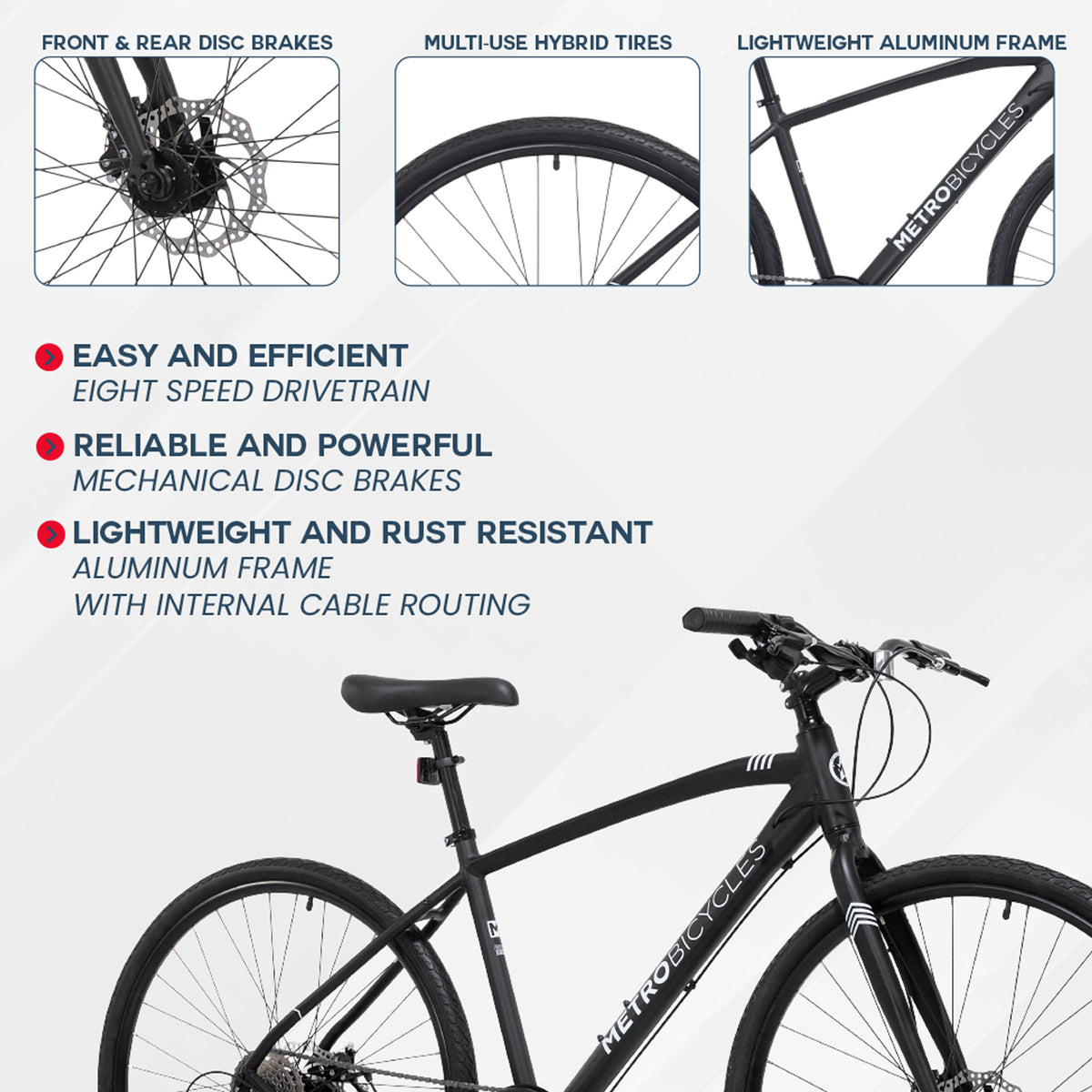 Mendham Bike Co. | Discount Bikes | 700c METRO Bicycles H1 Men's Hybrid Bike