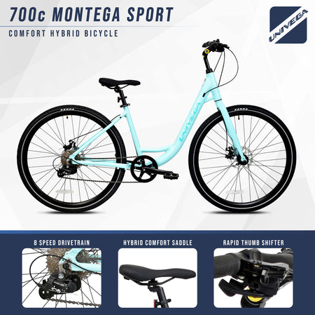 Mendham Bike Co. | Discount Bikes | 700c Univega Montega Sport Women's Comfort Hybrid Bike for Adults Ages 14+