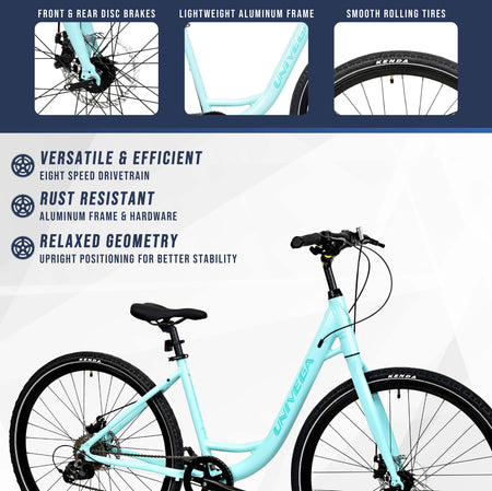 Mendham Bike Co. | Discount Bikes | 700c Univega Montega Sport Women's Comfort Hybrid Bike for Adults Ages 14+