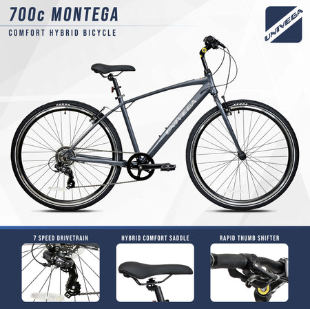 Mendham Bike Co. | Discount Bikes | 700c Univega Montega Men's Comfort Hybrid Bike for Ages 14+