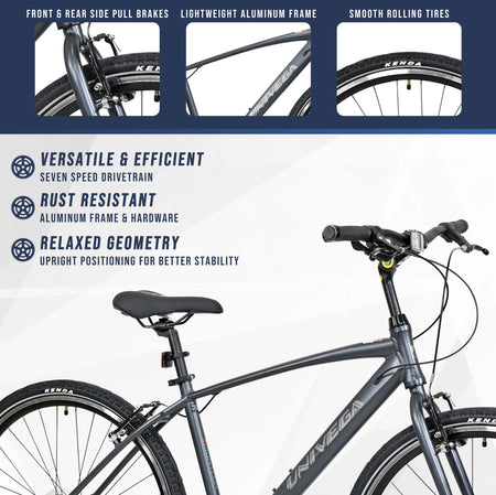 Mendham Bike Co. | Discount Bikes | 700c Univega Montega Men's Comfort Hybrid Bike for Ages 14+