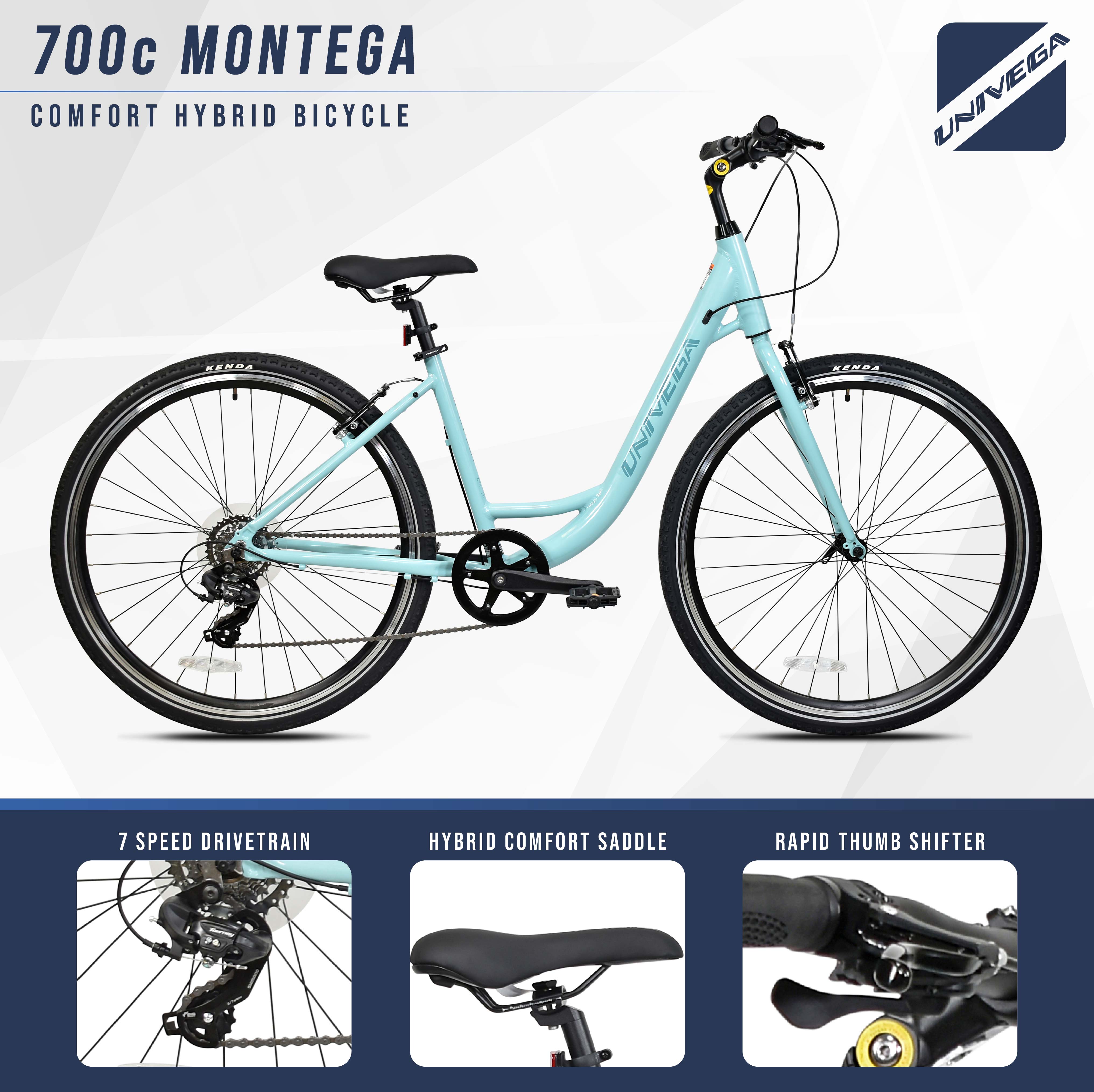 Mendham Bike Co. | Discount Bikes | 700c Univega Montega Women's Comfort Hybrid Bike for Adults Ages 14+