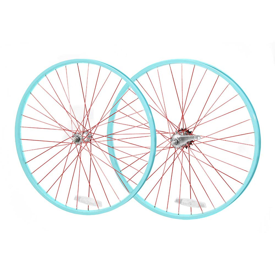 Mendham Bike Co. | Discount Bikes | 26" Villy Custom Aqua & Red Wheelset