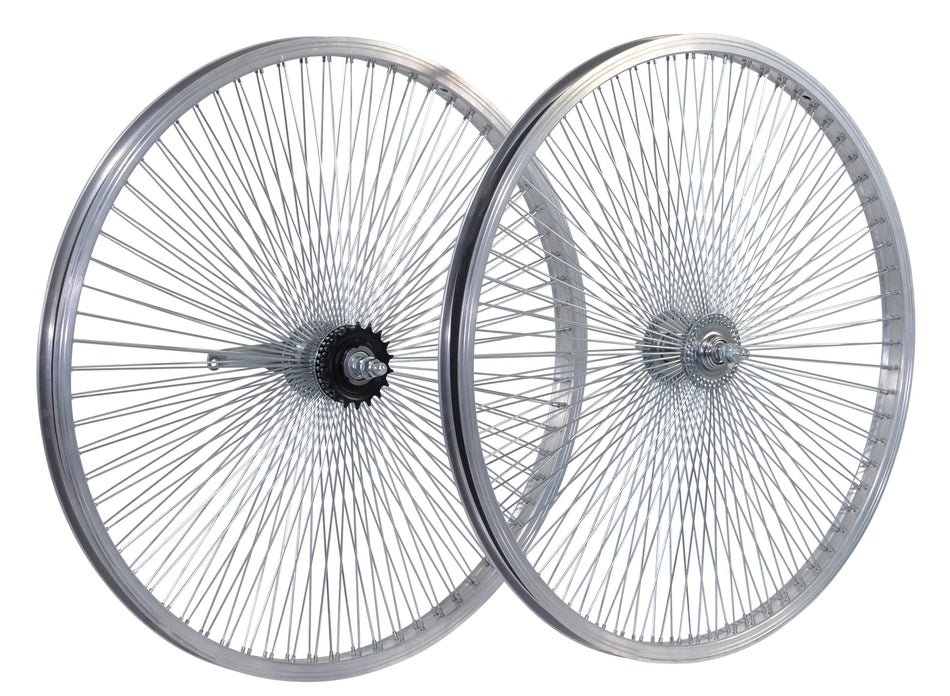 Mendham Bike Co. | Discount Bikes | 26" Villy Custom 140 Spoke Silver Alloy Wheelset