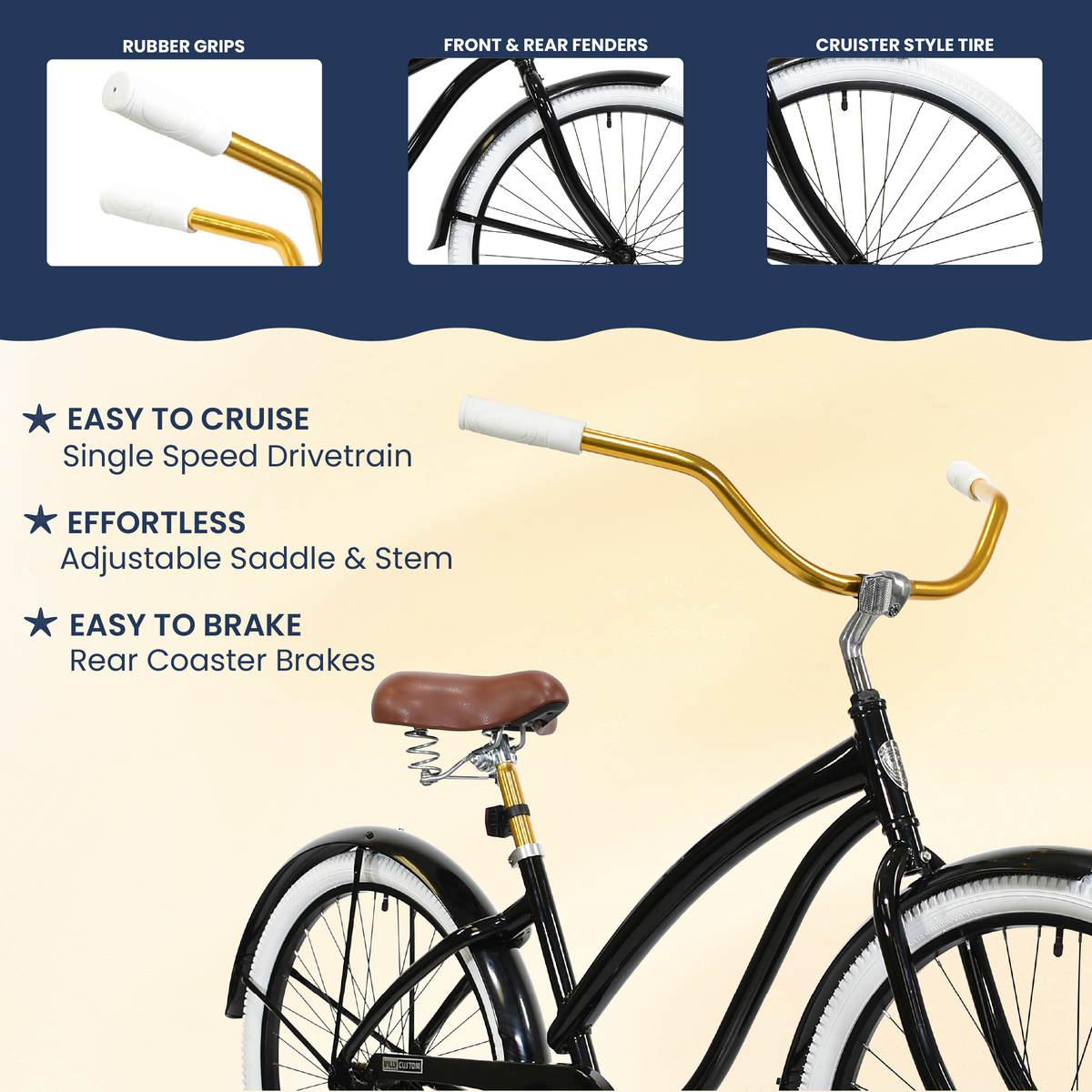 Mendham Bike Co. | Discount Bikes | 26" Villy Custom Cruiser Bike